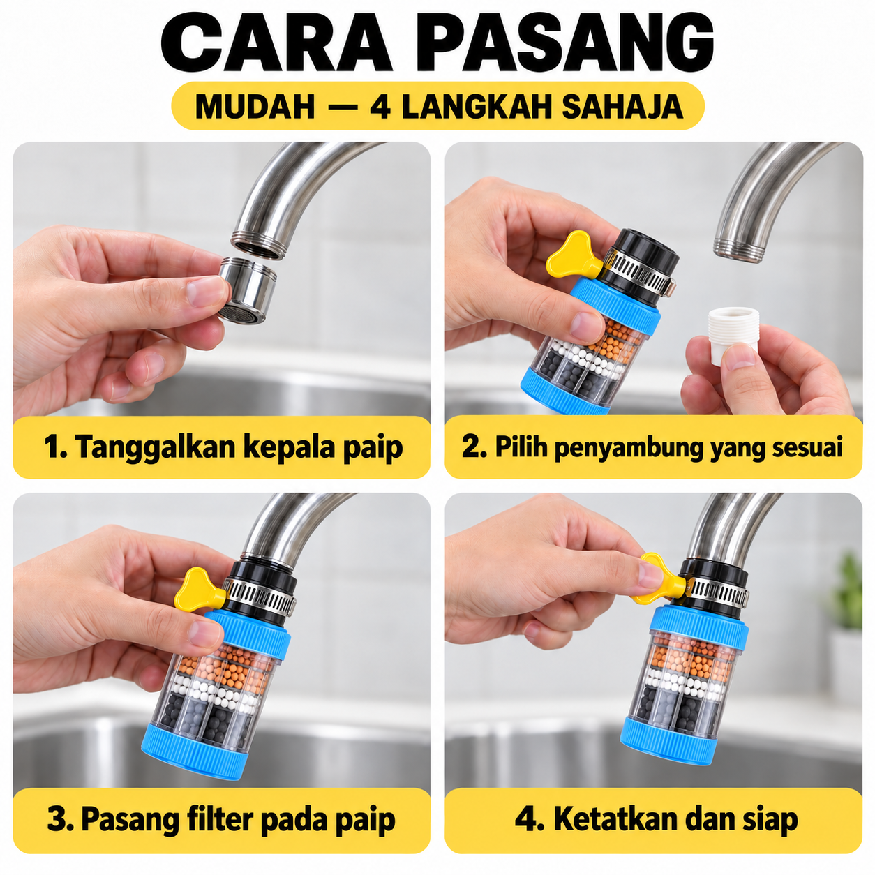 Cara pasang Klinx Water Filter